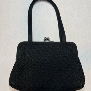 Liz Claiborne Small Black Woven Vintage Evening Purse
